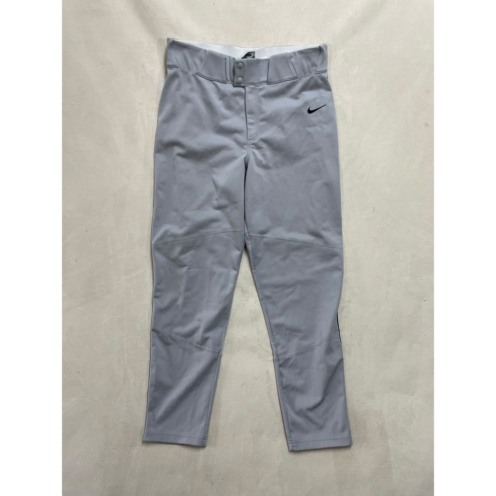 Nike Team Engineered Women Large Gray Softball Pants Black Side Stripe RN56323